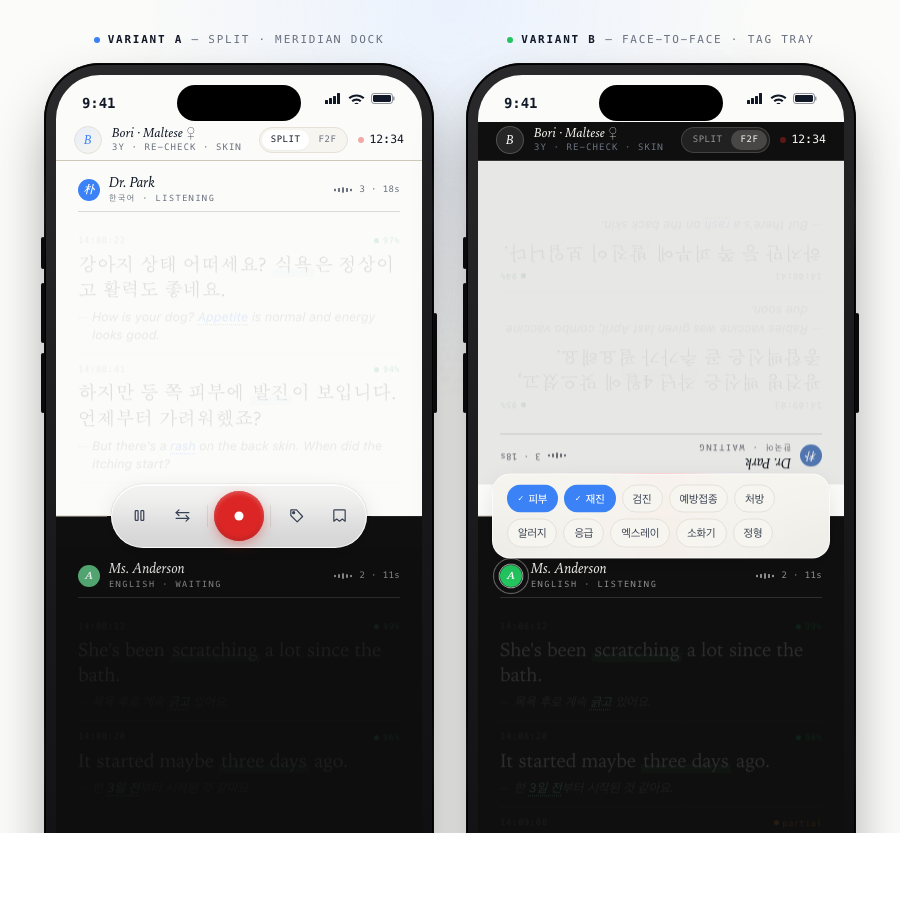 Split mode + Face-to-face mode